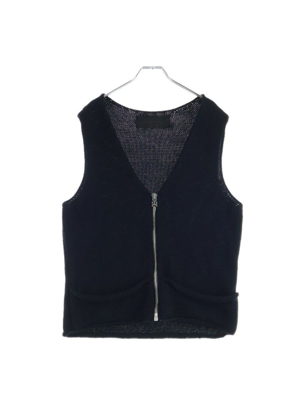 Chrome Hearts Dagger Zip Up Knit Vest Black